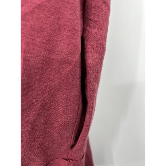 Free People Sweatshirt Dress Short Sleeve Drop Waist Maroon Size S - Picture 5 of 6